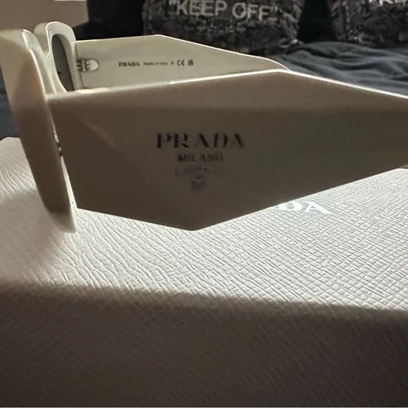 Prada white frame sunglasses